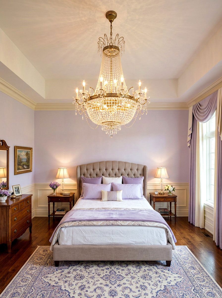Crystal Chandelier - 30 romantic bedroom ideas