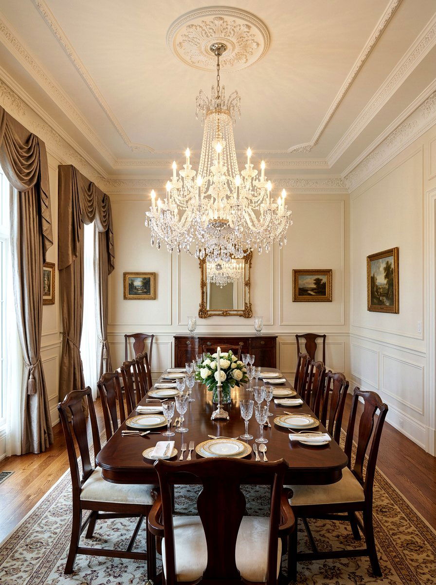 Crystal Chandelier - 30 old money apartment decor ideas