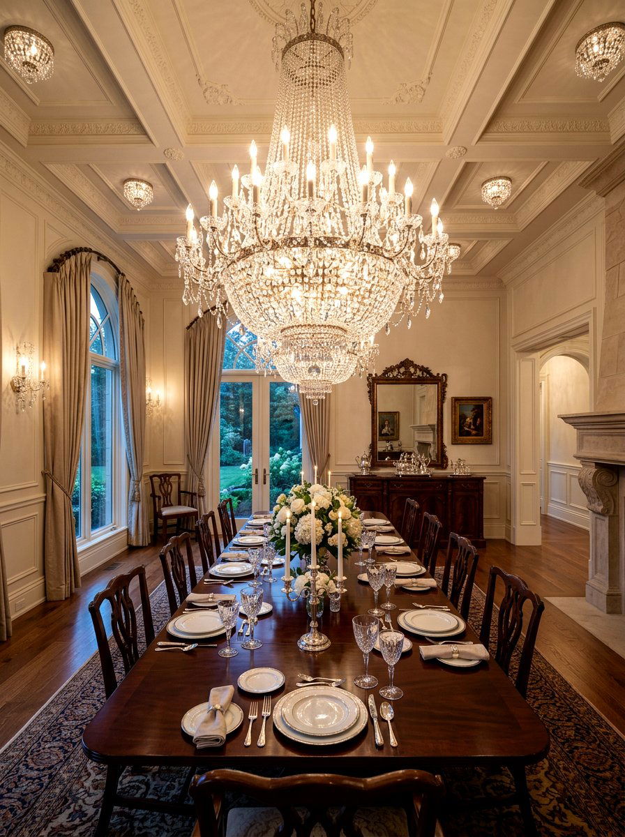 Crystal Chandelier Dining - 30 formal dining room ideas
