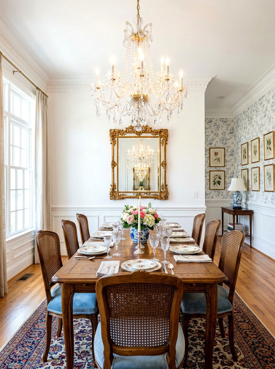 Crystal Chandelier Lighting - 30 grandma chic decor ideas
