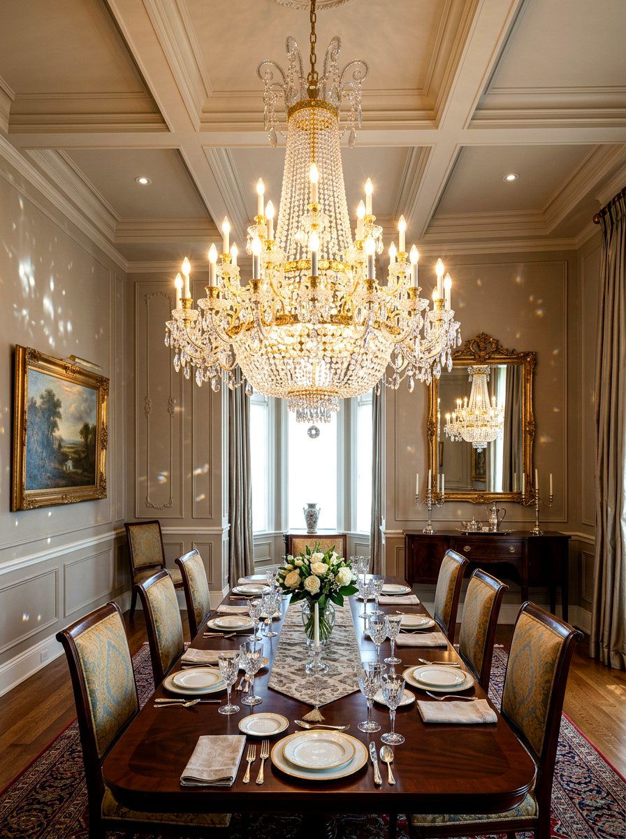 Crystal Chandelier Lighting - 30 collected traditional dining room ideas