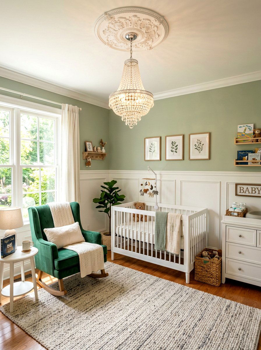 Crystal Chandelier Nursery Lighting - 30 French nursery decor ideas