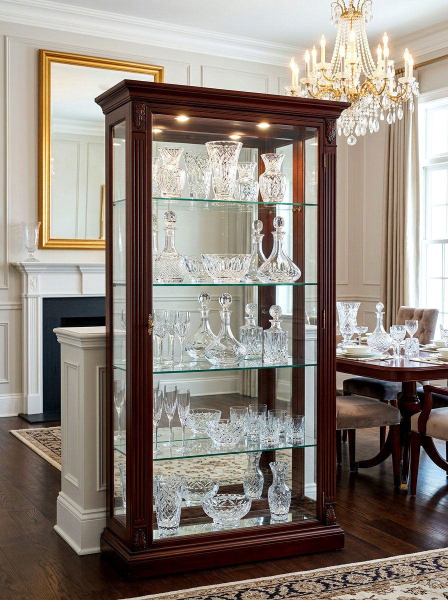 Crystal Curio Cabinet Display - 30 curio cabinet styling ideas