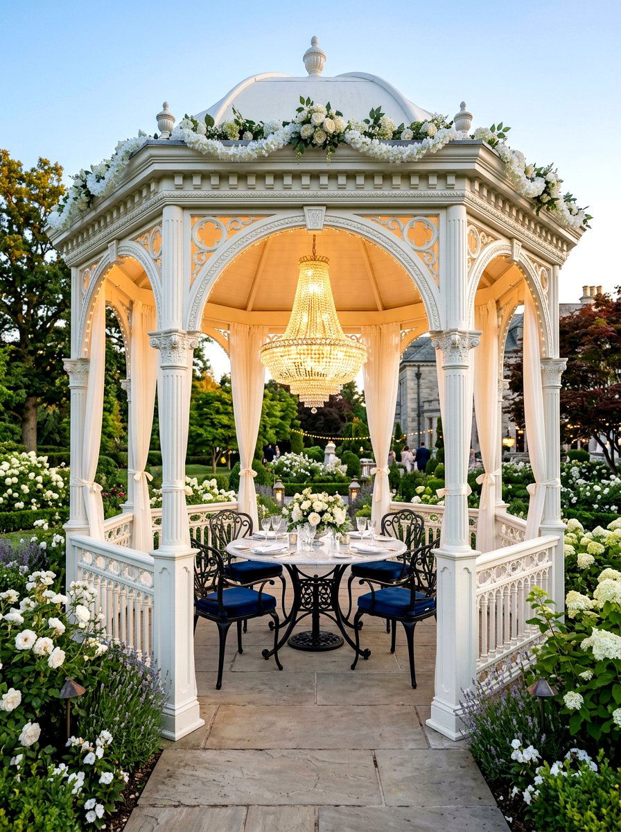 Crystal Gazebo Chandelier - 30 outdoor chandelier ideas