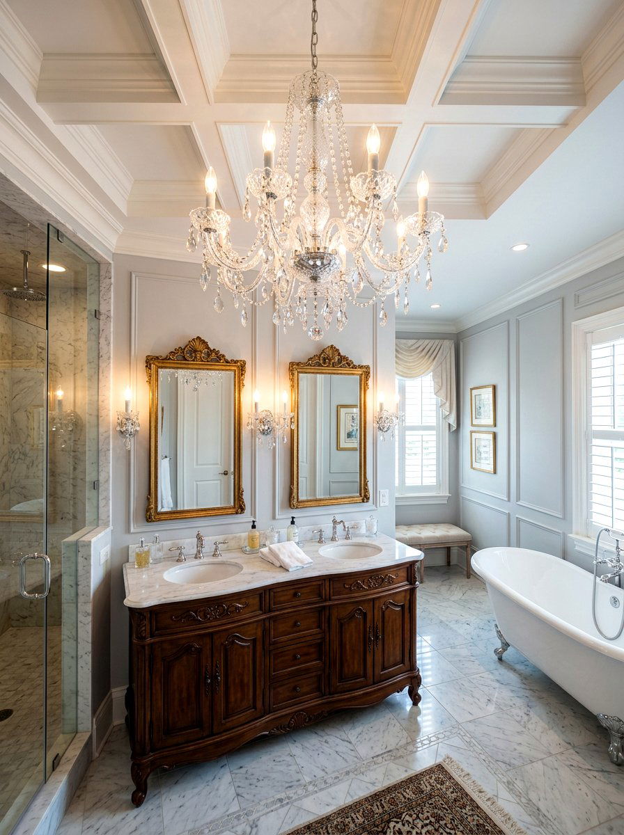 Crystal Glass Chandelier - 30 french country decor ideas