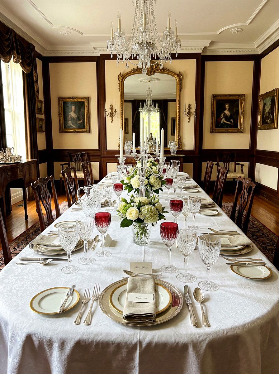 Crystal Glassware - 30 winter dining table ideas