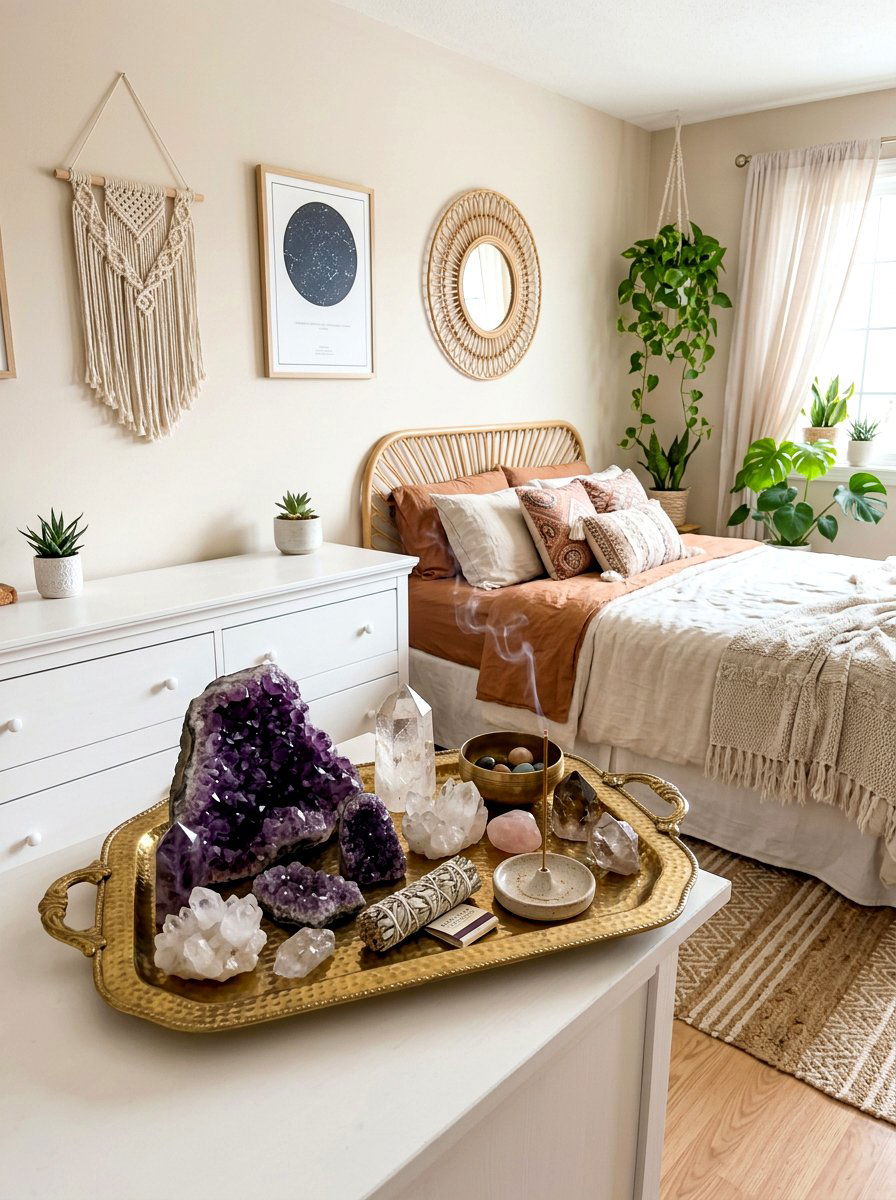 Crystal Healing Display - 30 phone free bedroom ideas