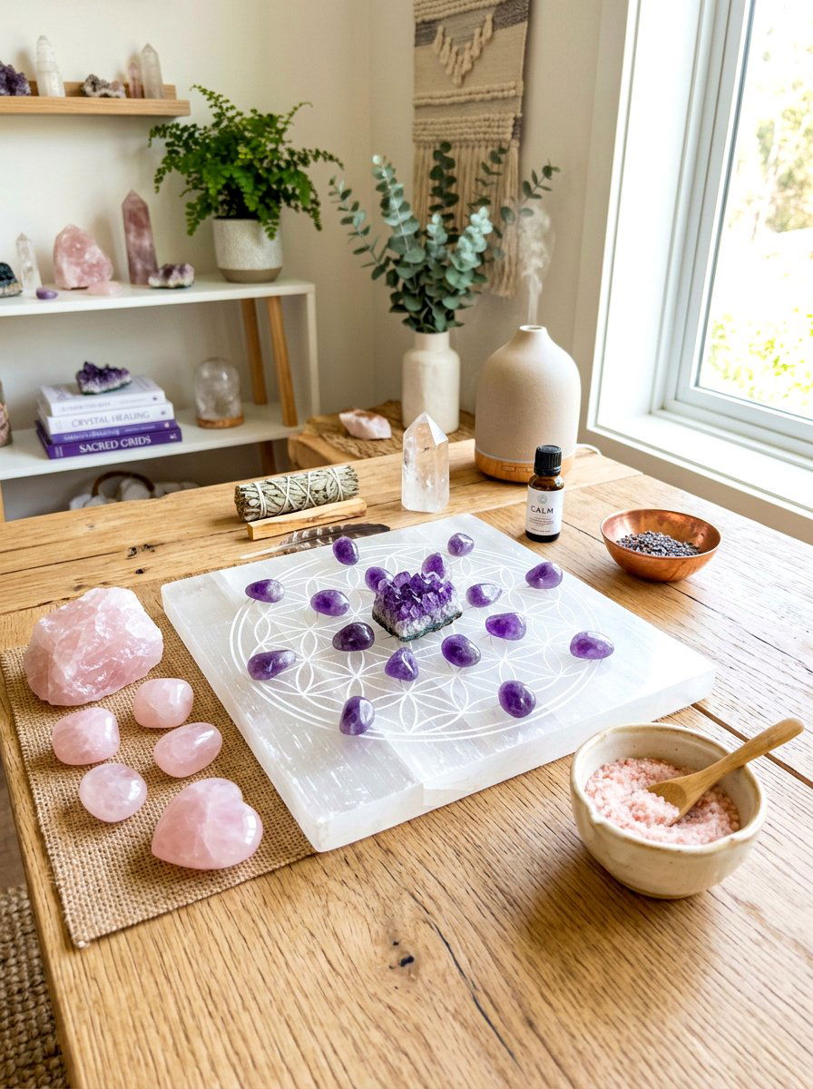 Crystal Healing Station - 30 home altar ideas