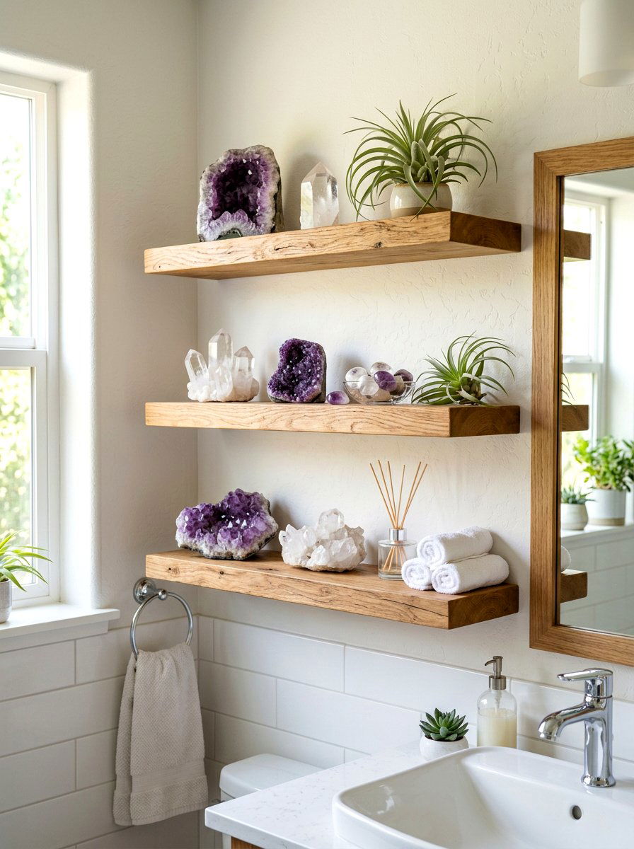 Crystal Shelf Display - 30 fairycore bathroom ideas