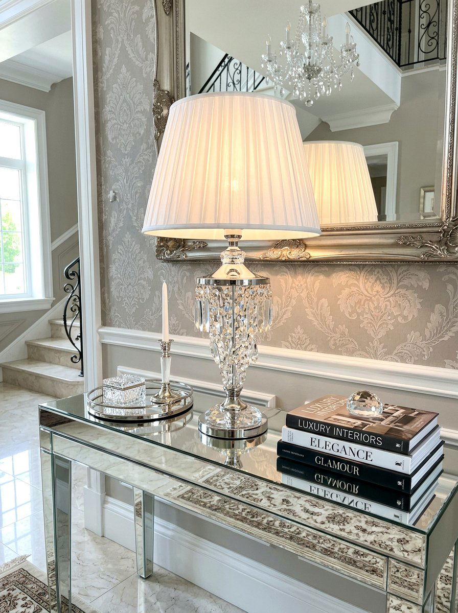 Crystal Table Lamp - 30 foyer lamp styling ideas