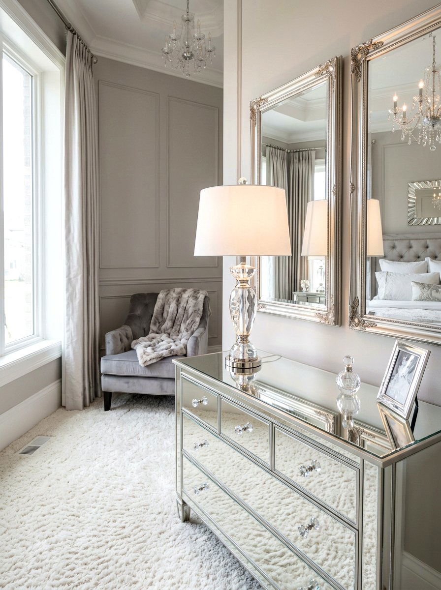 Crystal base lamp - 30 cozy lamp lit living room ideas