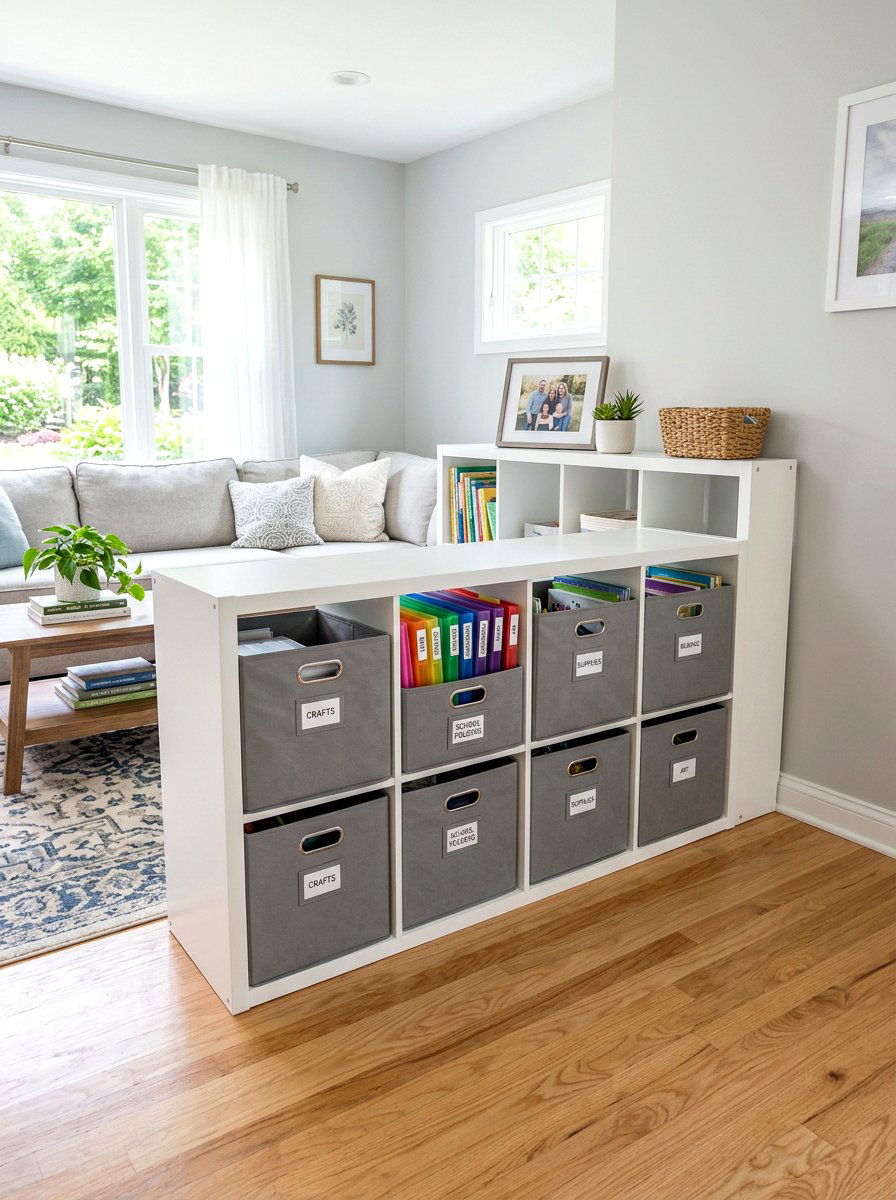Cubby Storage Bin - 30 school paper organization ideas