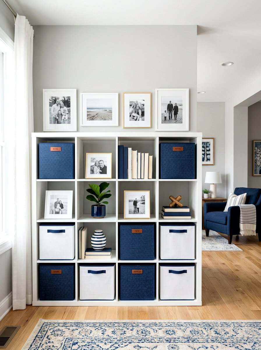 Cubby storage shelves - 30 office shelving styling ideas