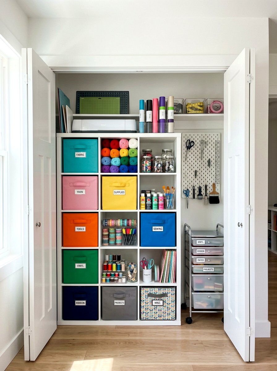 Cube organizer craft closet - 30 craft closet ideas