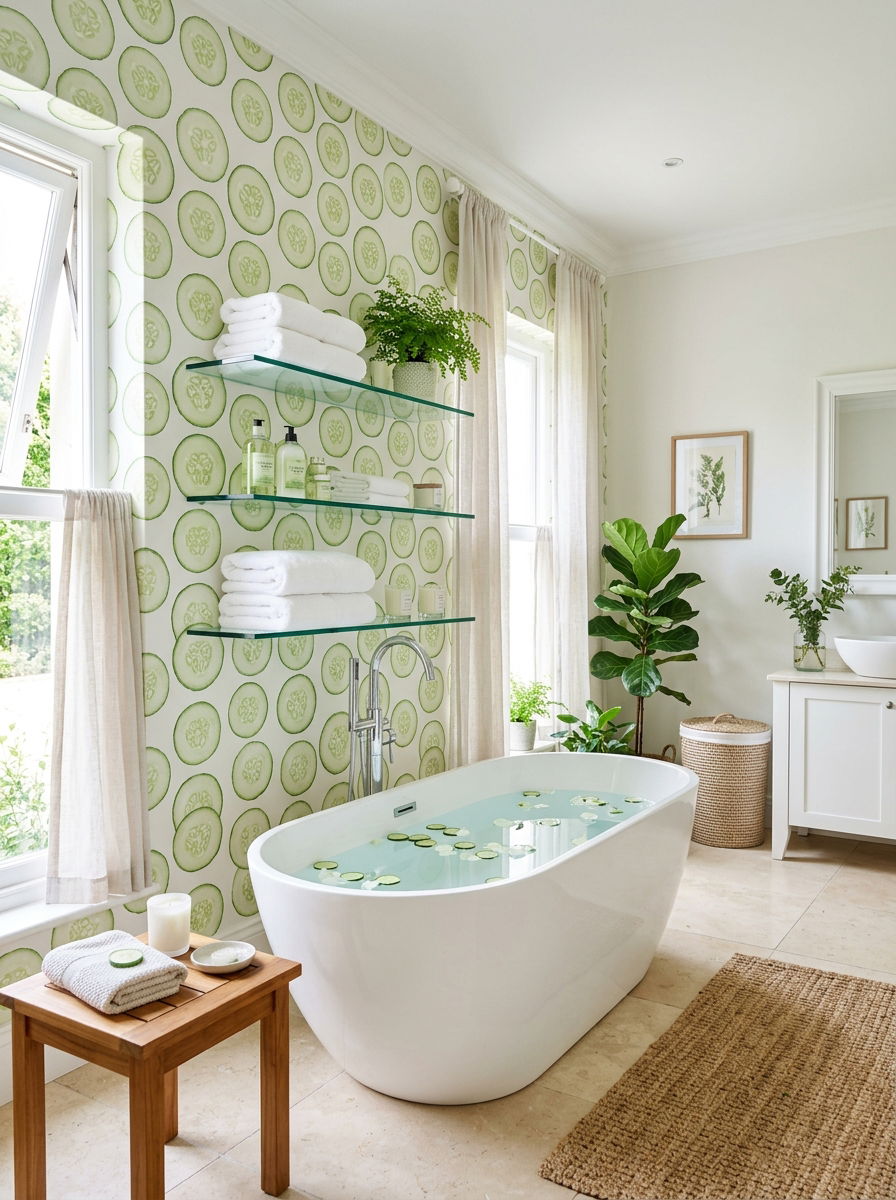 Cucumber wallpaper - 30 vegetable motif wallpaper ideas