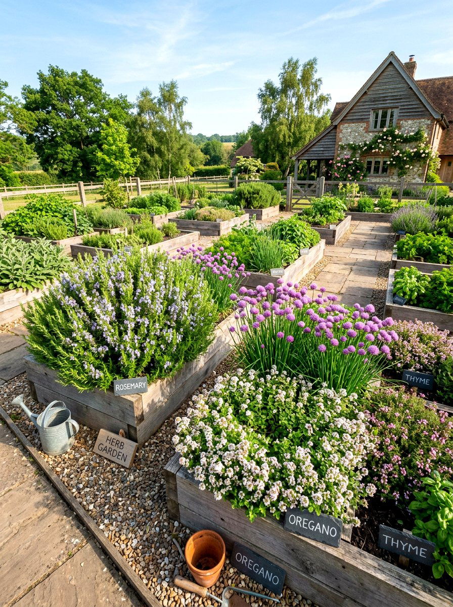 Culinary Herb Garden - 30 bee friendly garden ideas