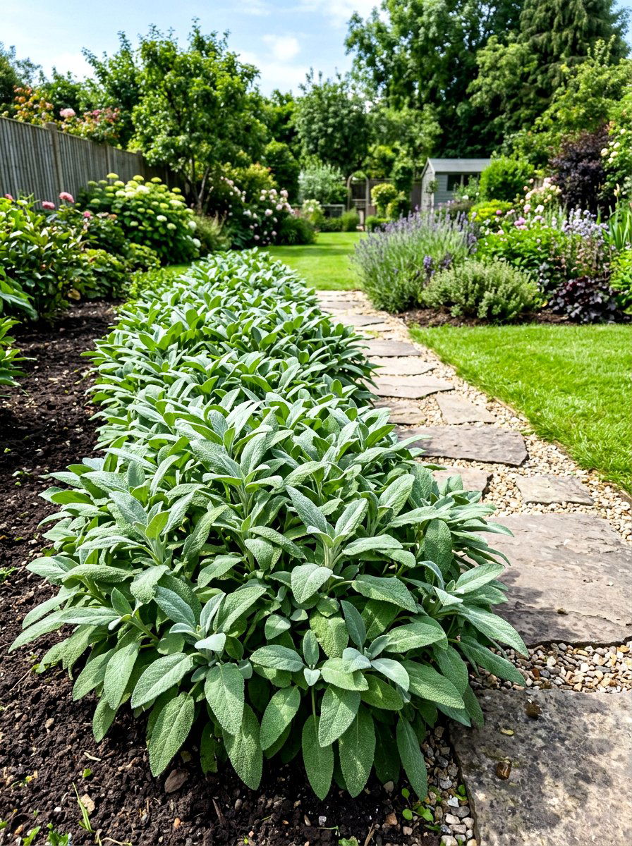 Culinary Sage Silver Border - 30 sensory herb garden ideas