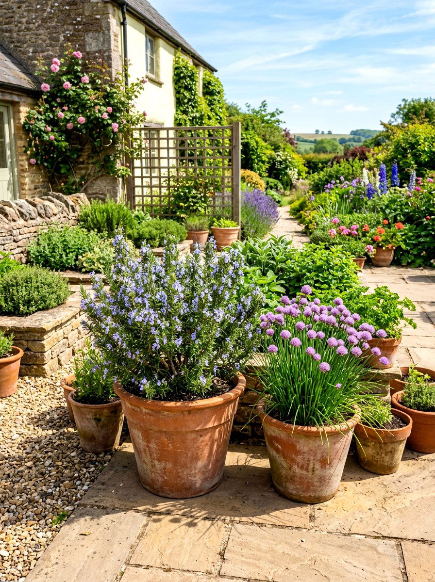 Culinary herb garden - 30 pollinator backyard garden ideas