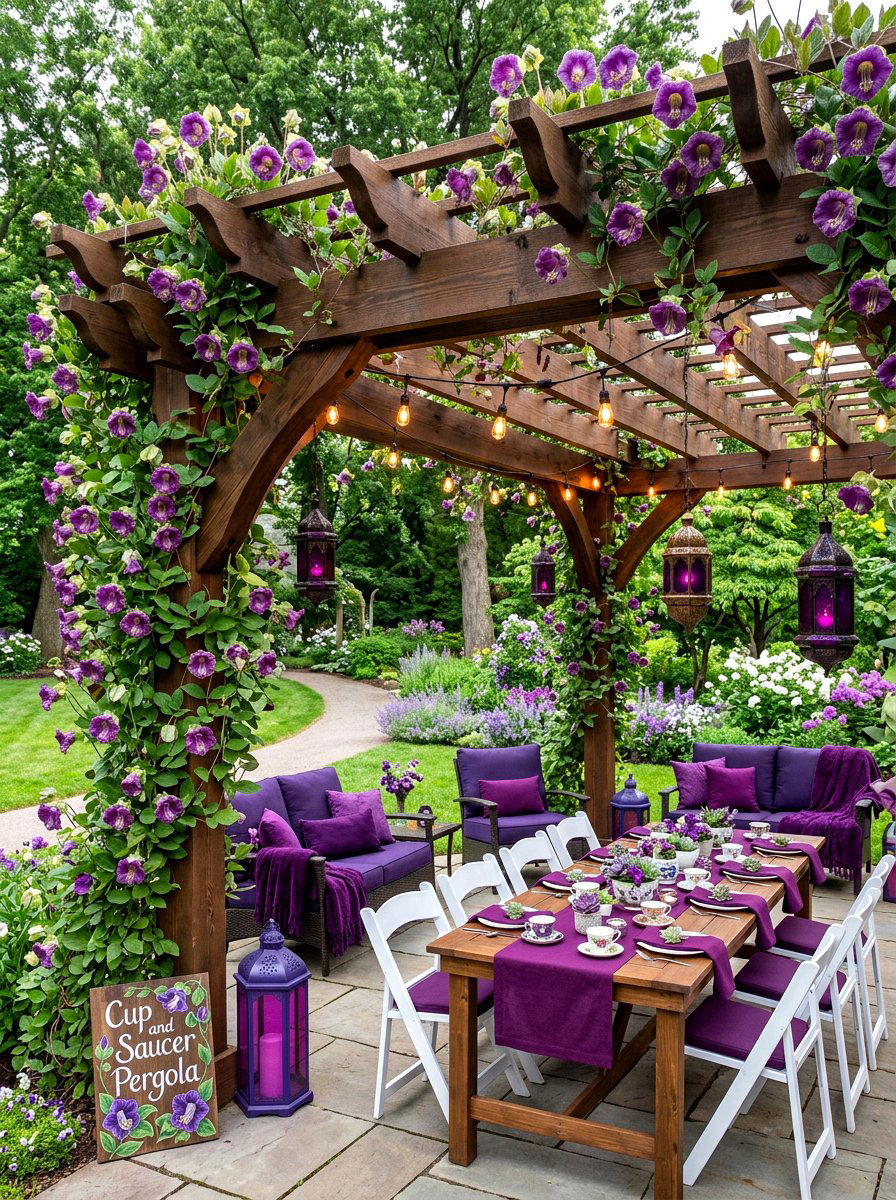 Cup And Saucer Pergola - 30 pergola plant ideas