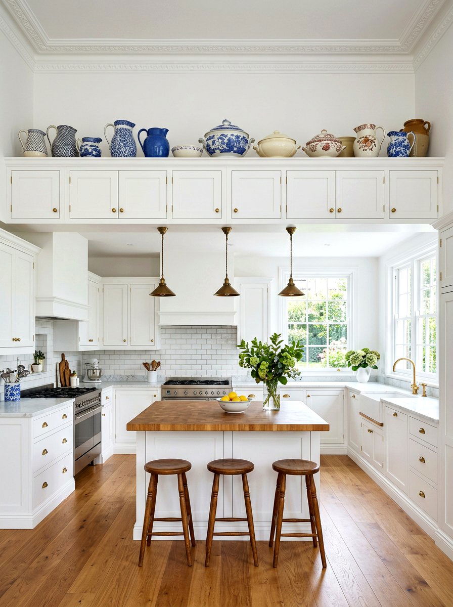 Cupboard Top Arrangement - 30 vintage china display ideas