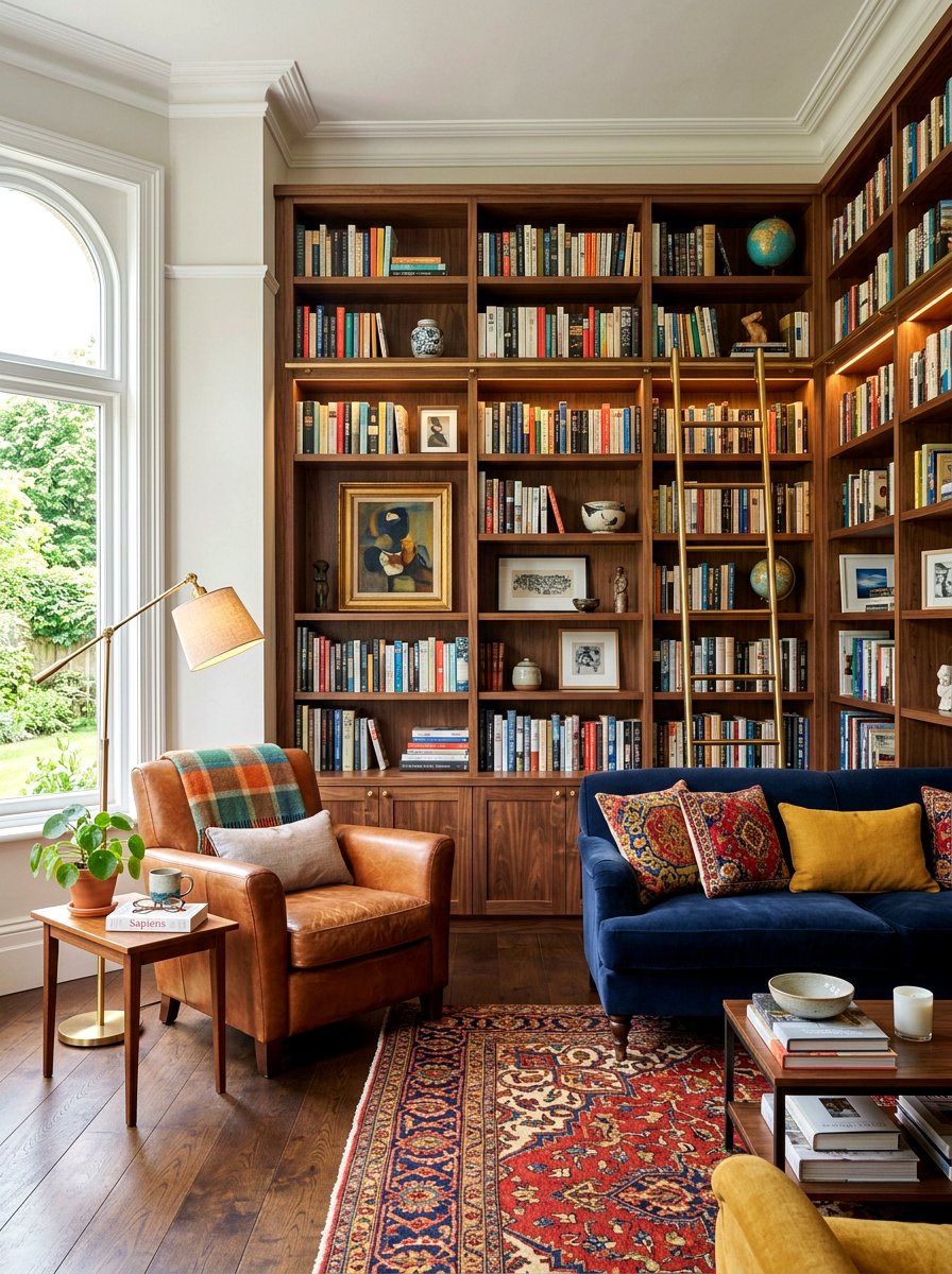 Curated bookshelf living room - 30 intentional living room ideas