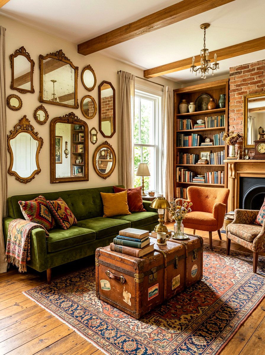 Curated vintage living room - 30 modern eclectic living room ideas