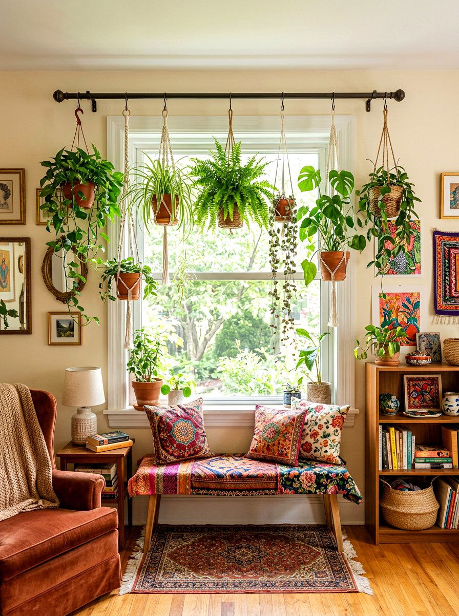 Curtain Rod Plant Hanger - 30 plant shelf window ideas