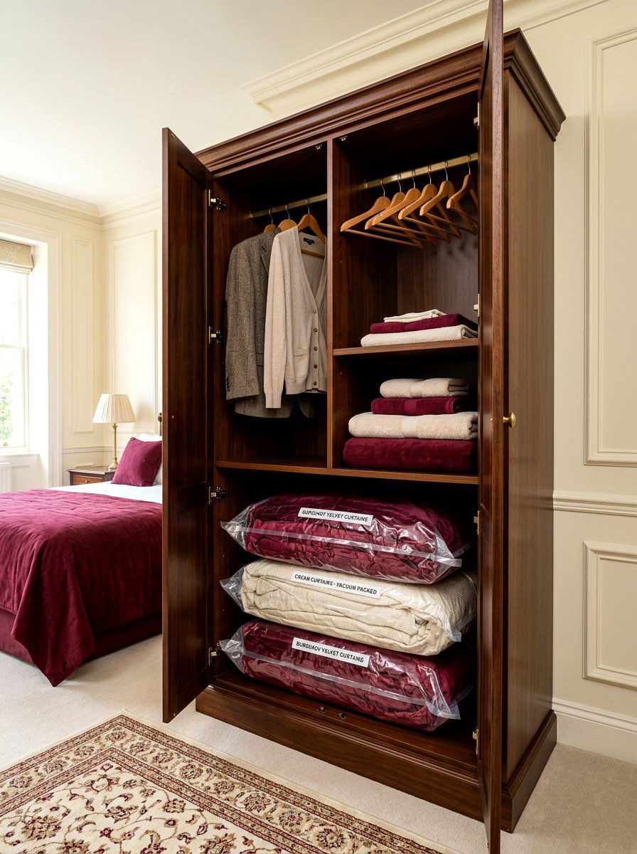 Curtains storage - 30 vacuum storage ideas
