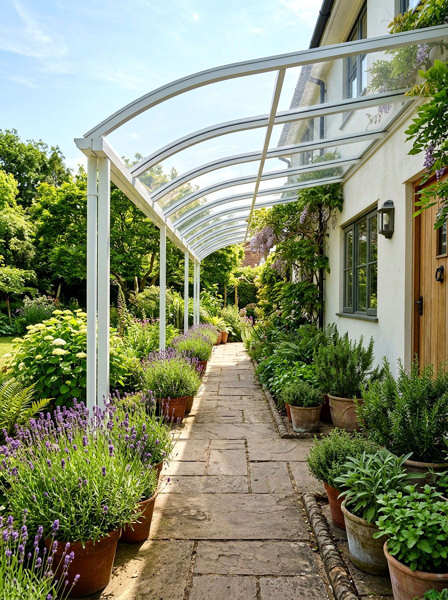 Curved Acrylic Patio Roof System - 30 transparent patio roof ideas