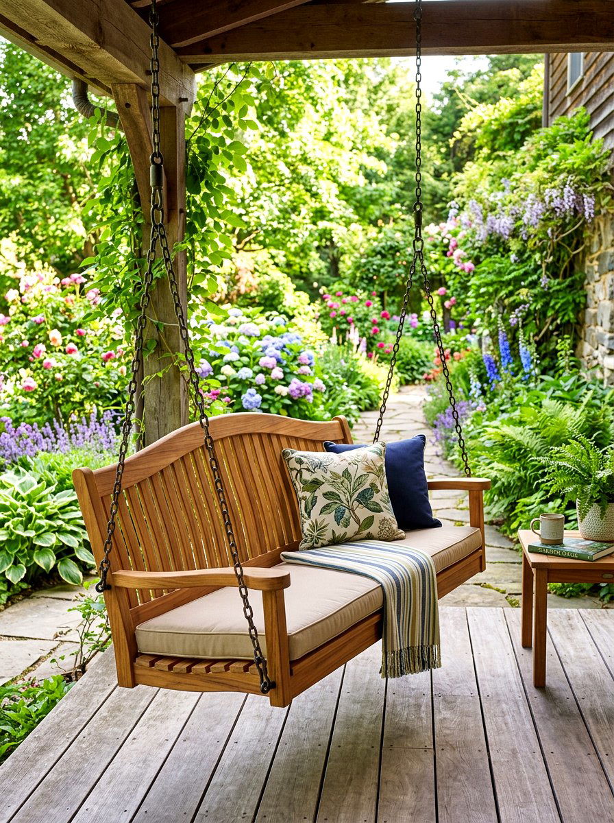 Curved Back Porch Swing - 30 front porch swing ideas