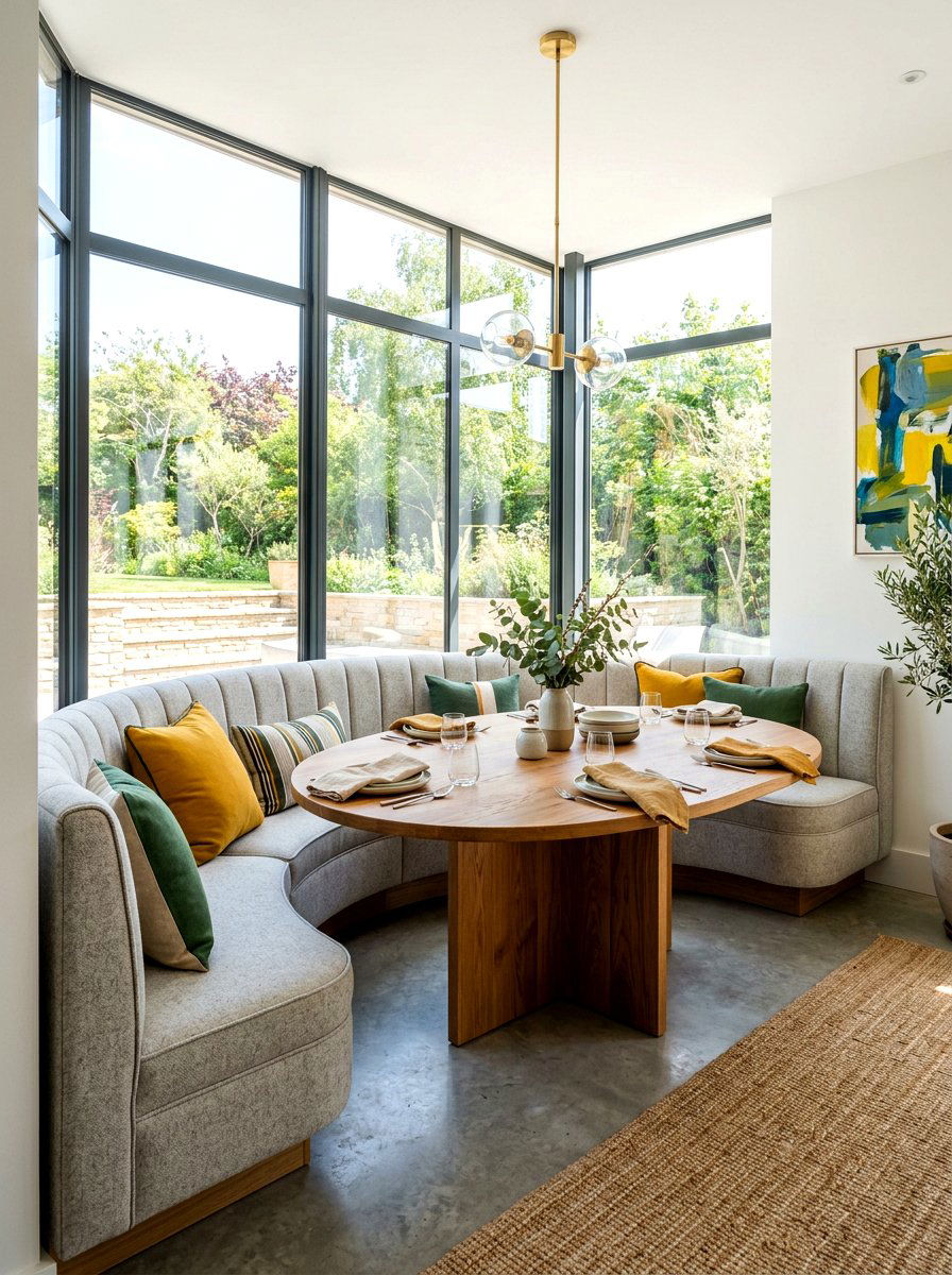 Curved Banquette Seating - 30 banquette dining room aesthetic ideas
