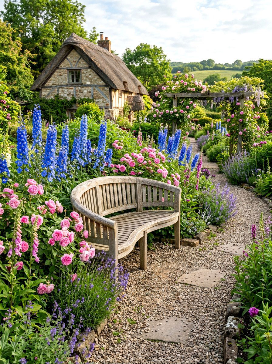 Curved Bench In Flower Garden Bed - 30 curved bench garden ideas
