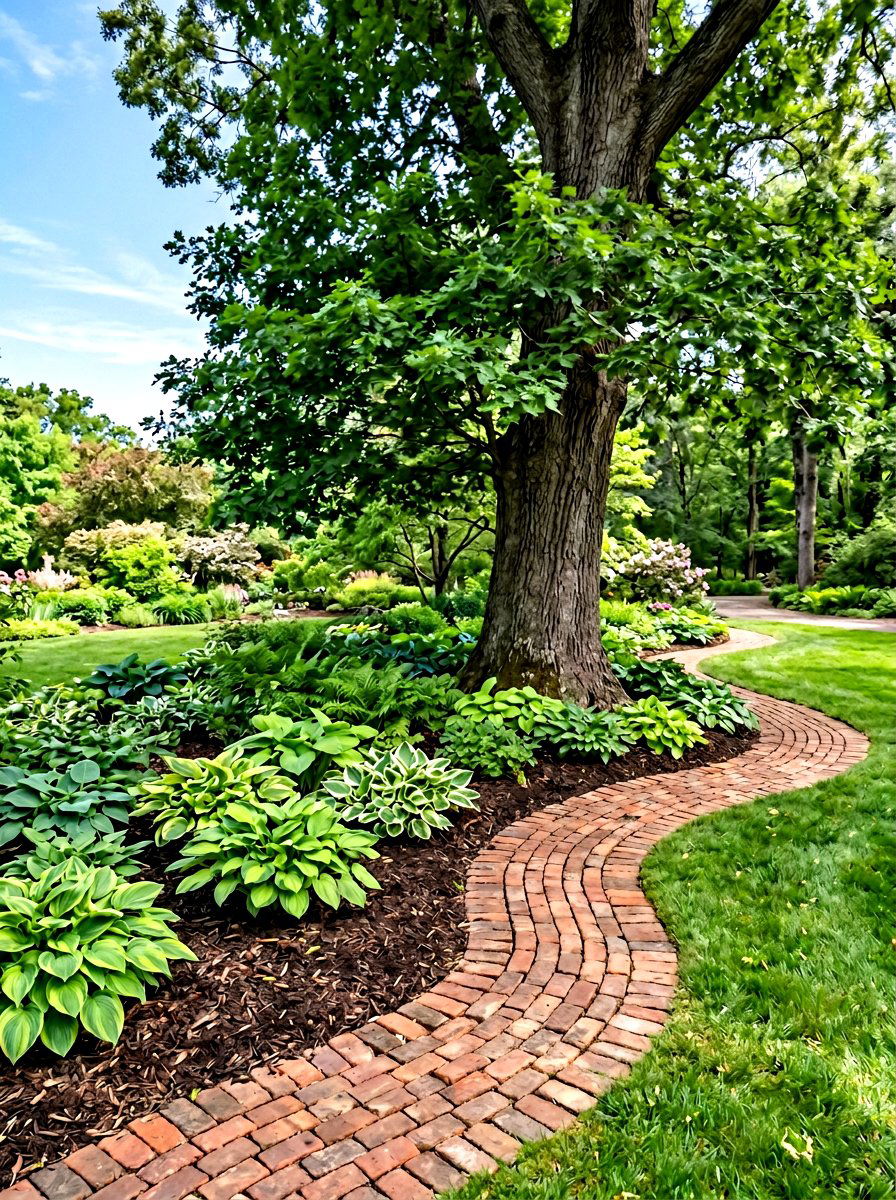 Curved Brick Border - 30 brick garden edging ideas