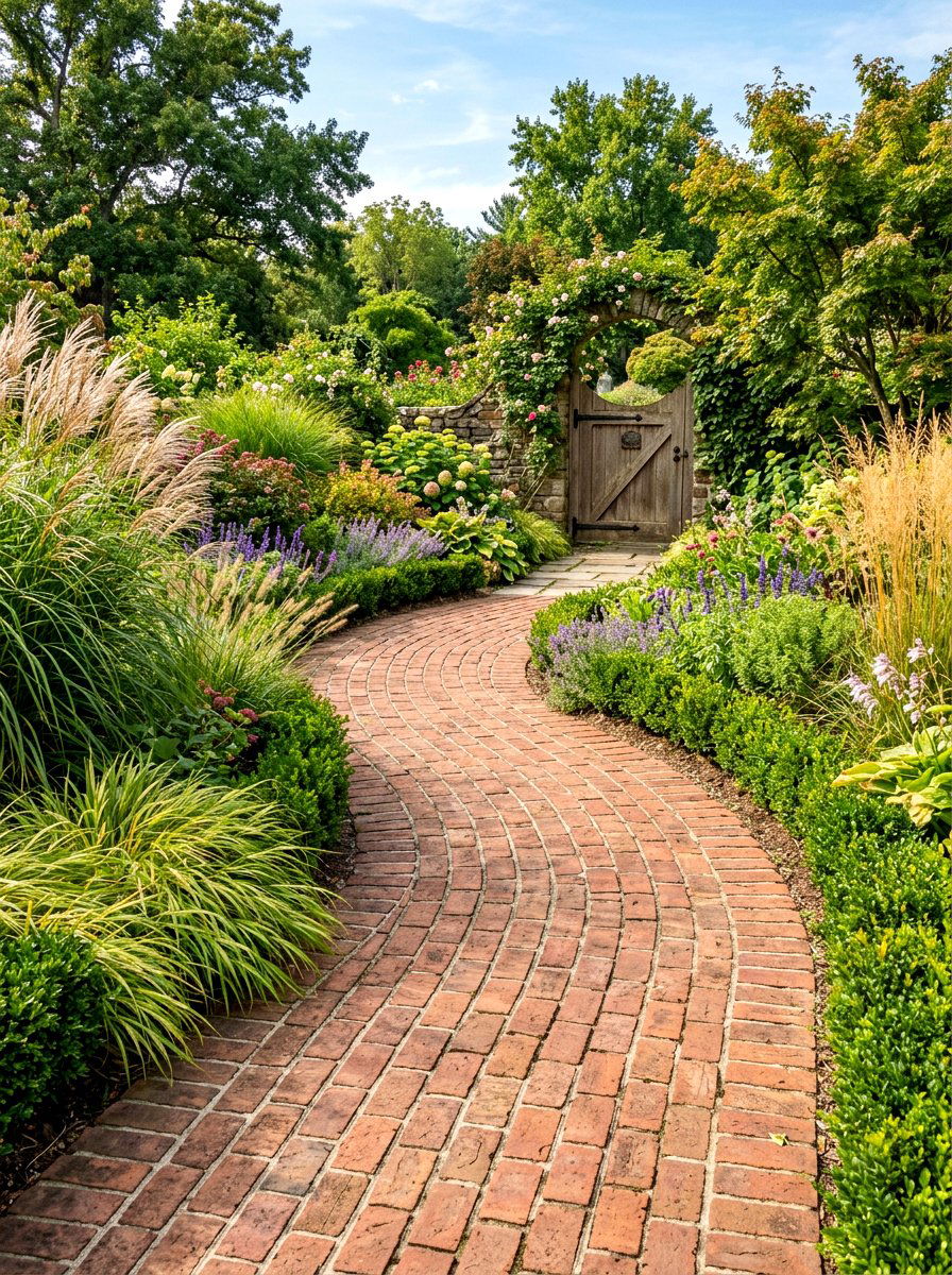 Curved Brick Walkway - 30 brick walkway ideas