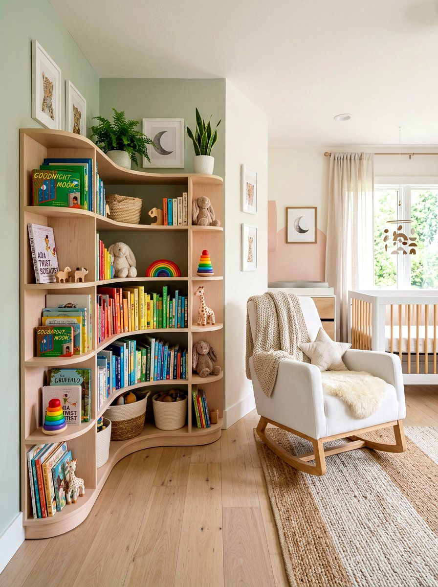 Curved Corner Bookshelf - 30 corner bookshelf ideas