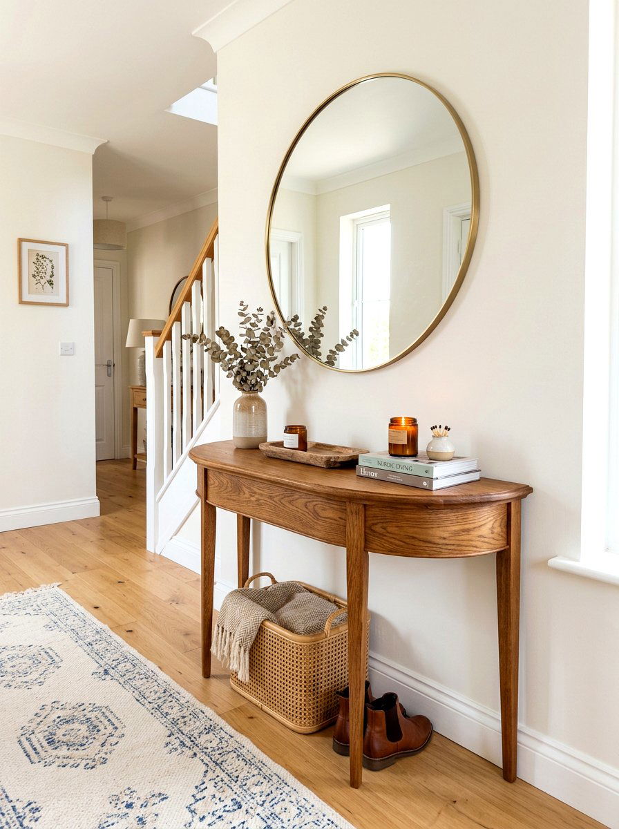 Curved Edge Console - 30 slim console apartment ideas