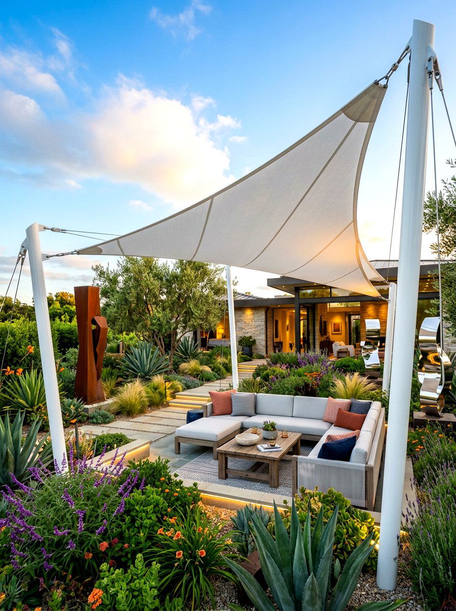 Curved Edge Shade Sail - 30 shade sail ideas