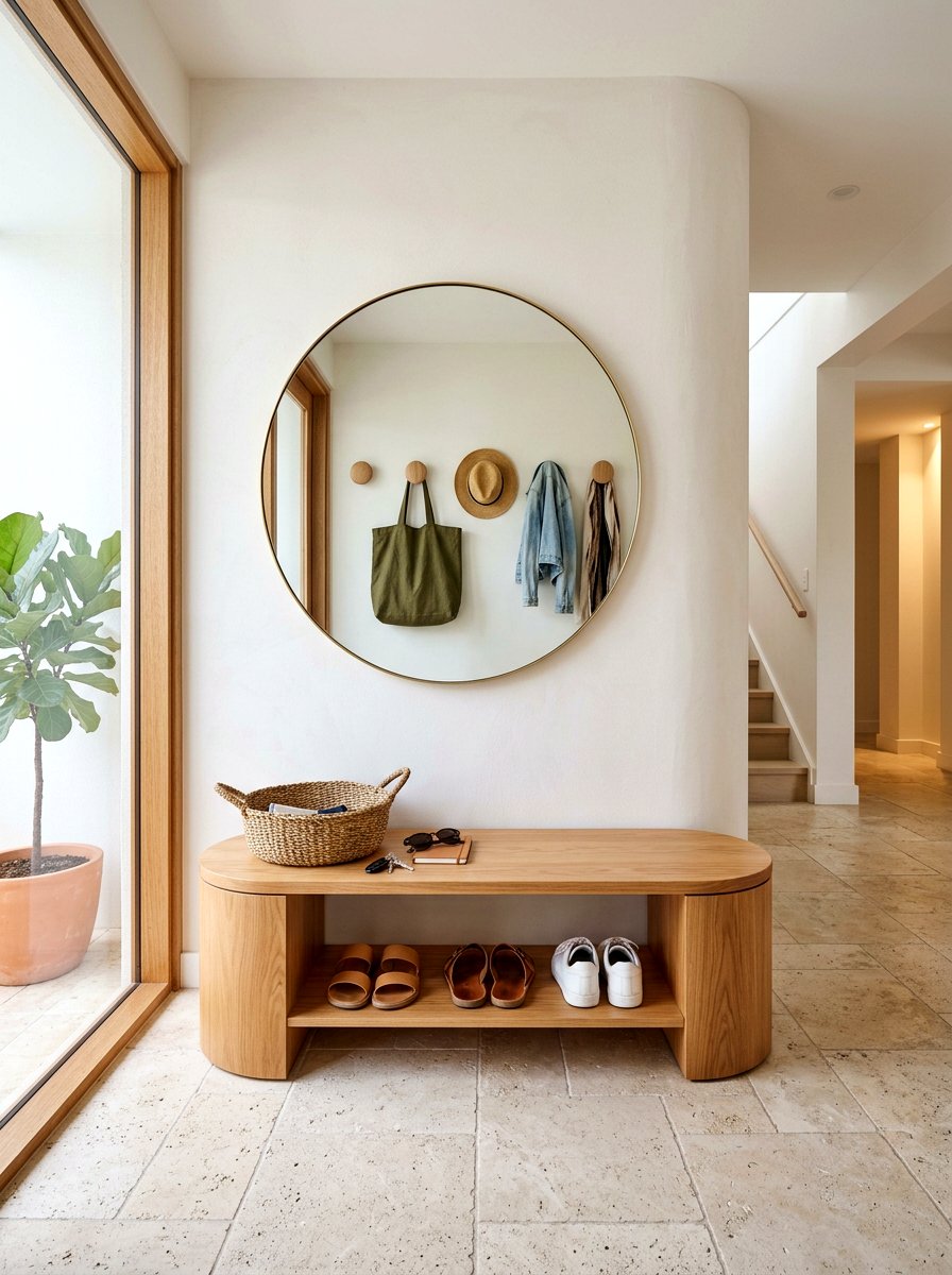 Curved Entryway Bench - 30 rounded furniture ideas