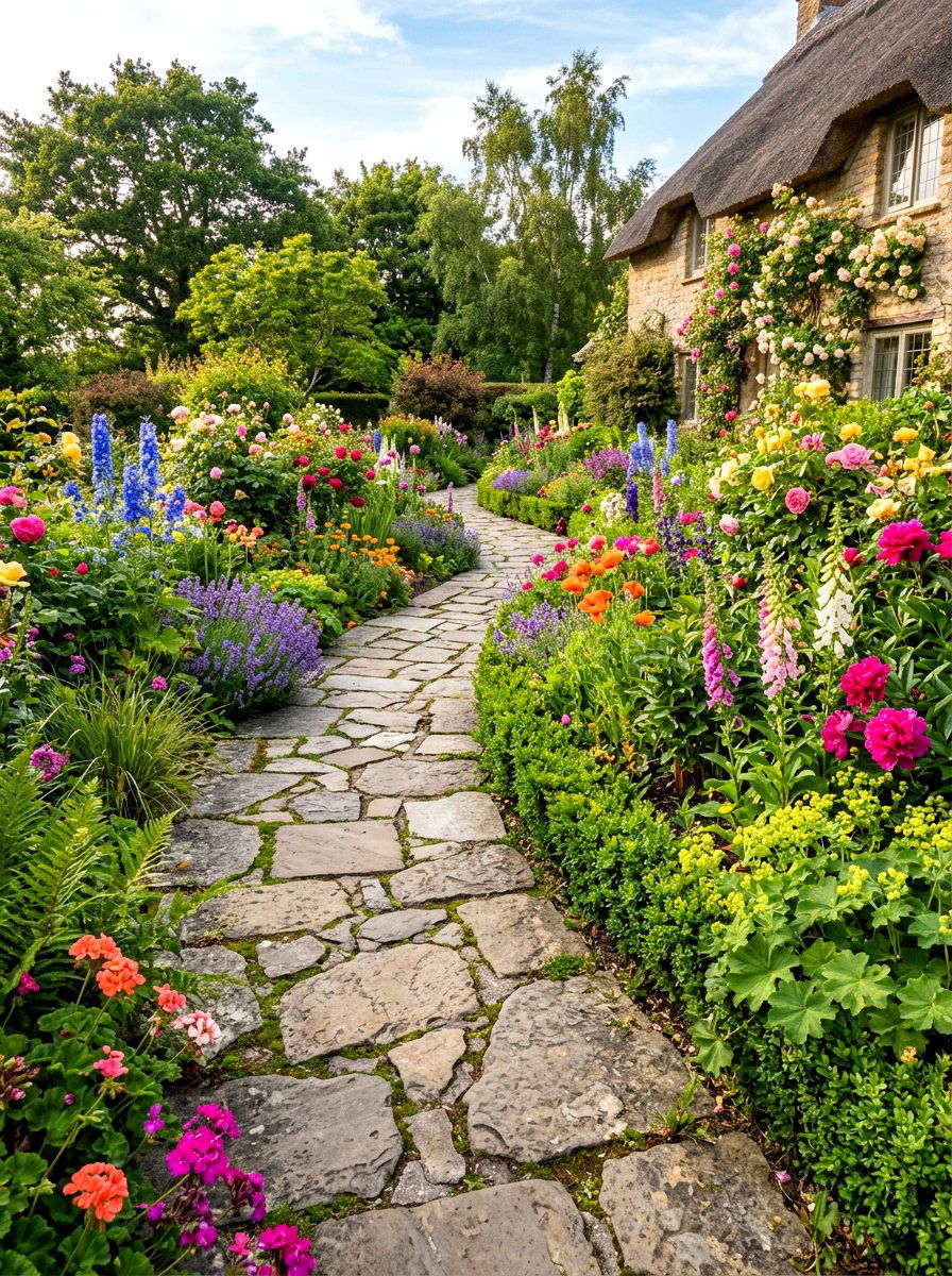 Curved Flagstone Walkway - 30 walkway landscaping ideas