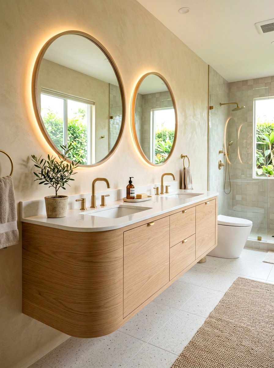 Curved Floating Vanity Bathroom - 30 floating vanity ideas
