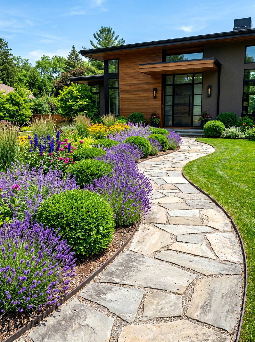 Curved Flower Bed Along Walkway - 30 curved flower bed ideas