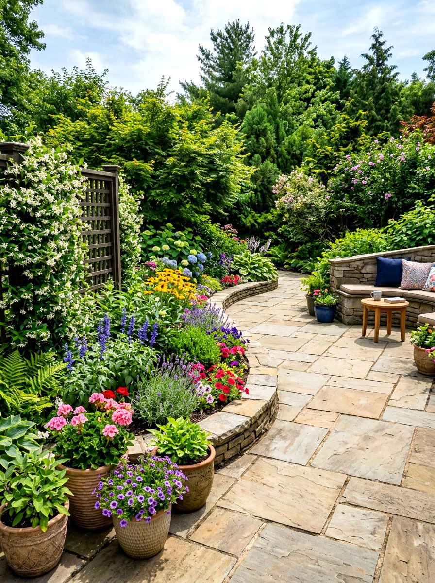 Curved Flower Bed Around Patio - 30 curved flower bed ideas
