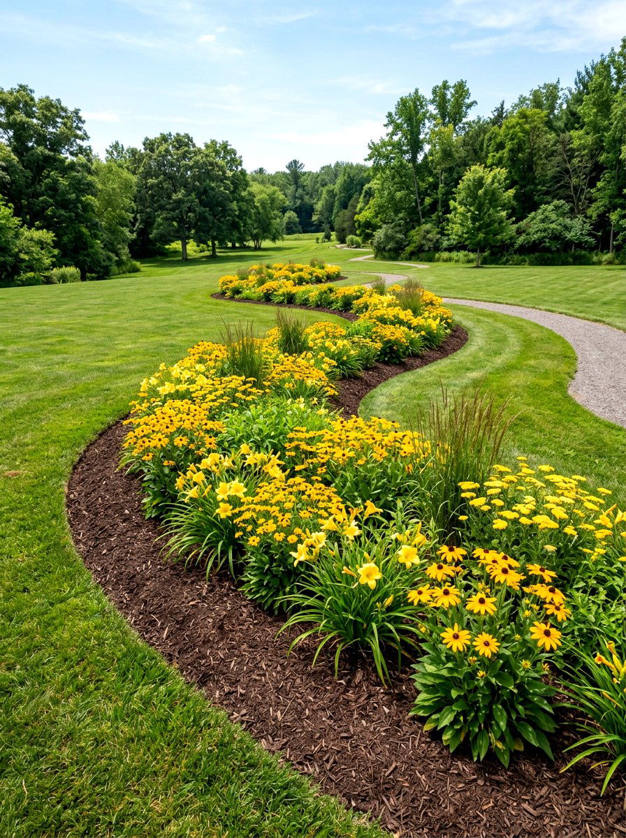 Curved Flower Bed Edging - 30 front yard border ideas