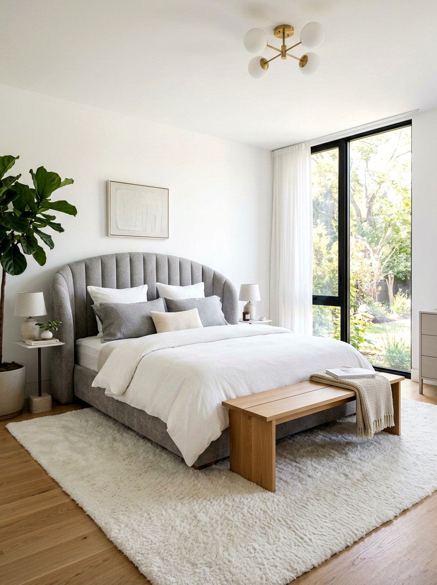Curved Fluted Headboard - 30 fluted headboard ideas