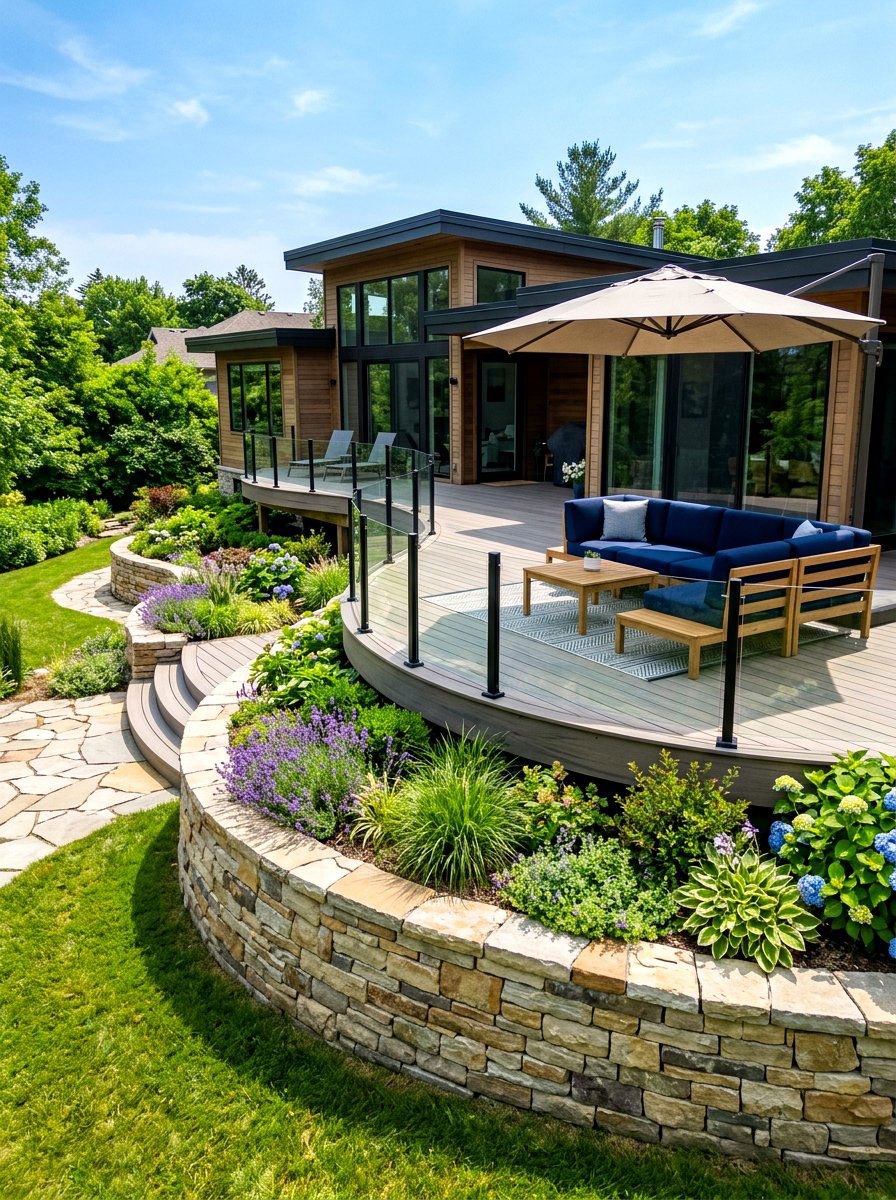 Curved Front Deck Design - 30 front deck ideas