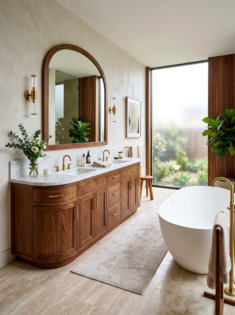 Curved Front Vanity - 30 neo deco bathroom vanity ideas
