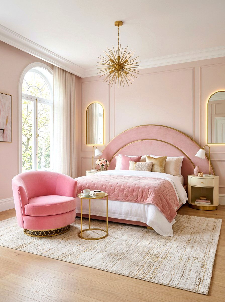 Curved Furniture Bedroom - 30 art deco bedroom ideas