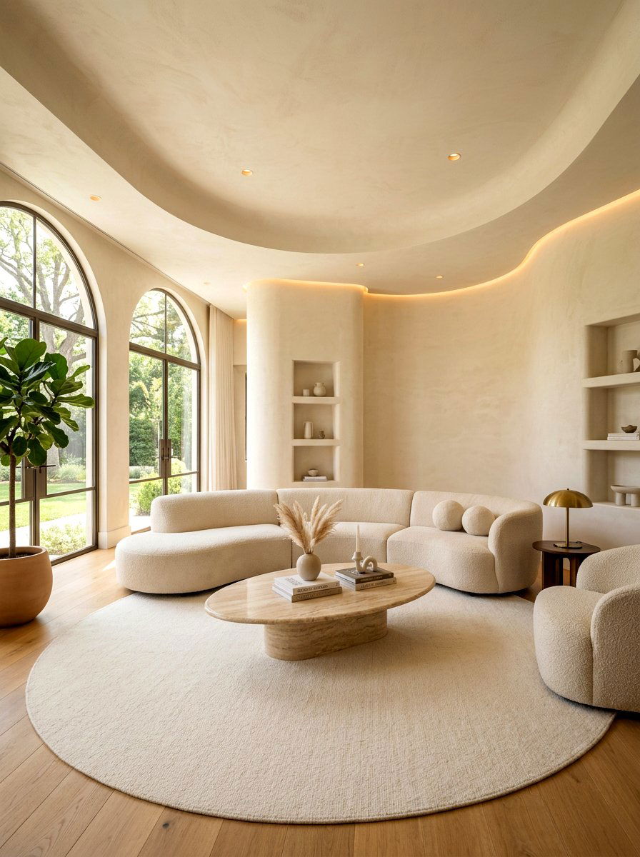 Curved Furniture Living Room - 30 designer showroom living room ideas