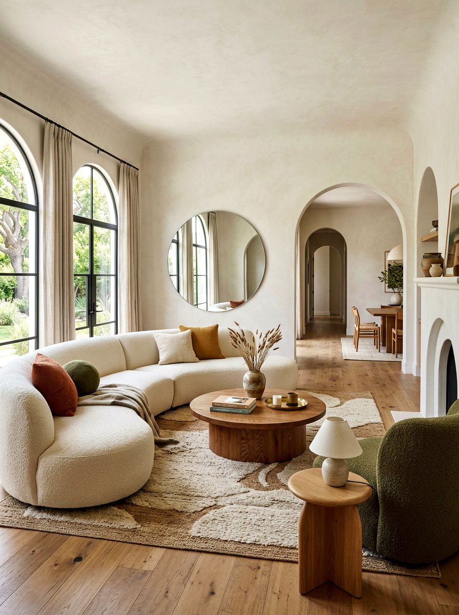 Curved Furniture Living - 30 quiet room decor ideas