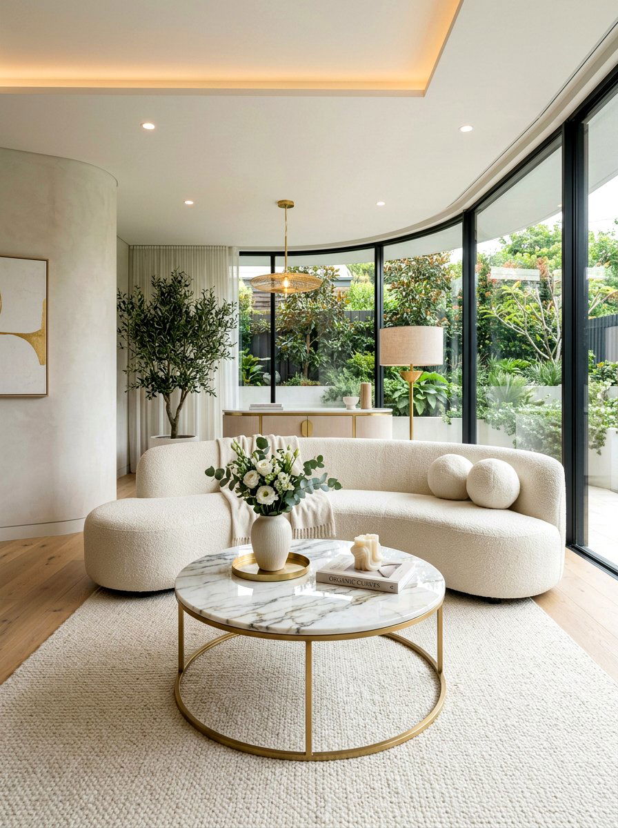 Curved Furniture Theme - 30 quiet luxury apartment ideas